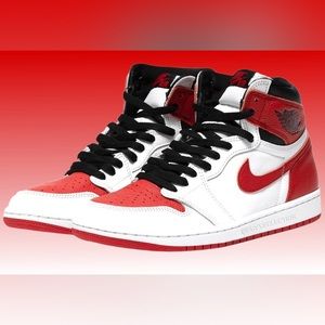 Nike Air Jordan 1 Retro High OG Heritage White Red 555088-161 Size 8.5 Mens